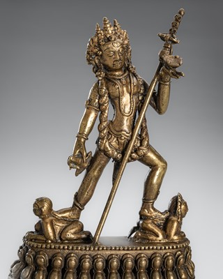 Lot 731 - A BRONZE FIGURE OF SARVABUDDHADAKINI, TIBET, 19TH CENTURY