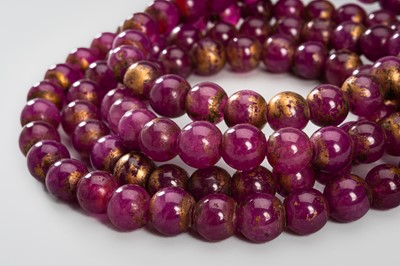 Lot 758 - A MALA WITH 108 GLASS BEADS