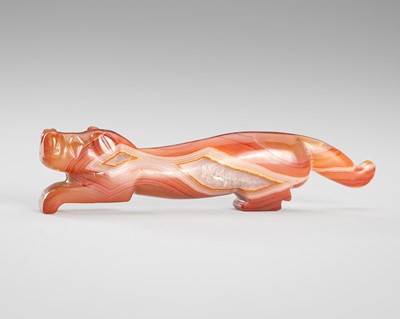 Lot 1340 - A PYU AGATE ‘TIGER’ TALISMAN, 200-100 CE