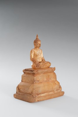 Lot 1337 - A ROCK CRYSTAL FIGURE OF BUDDHA, LUANG PRABANG, LAO KINGDOM, CIRCA 14TH-15TH CENTURY