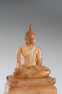 Lot 1337 - A ROCK CRYSTAL FIGURE OF BUDDHA, LUANG PRABANG, LAO KINGDOM, CIRCA 14TH-15TH CENTURY