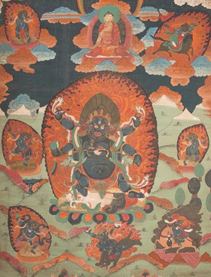 Lot 767 - A LARGE THANGKA DEPICTING SADBHUJAMAHAKALA