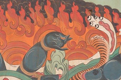 Lot 767 - A LARGE THANGKA DEPICTING SADBHUJAMAHAKALA
