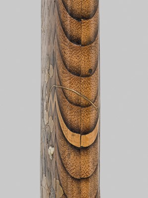 Lot 52 - KOSHIN: A RARE LACQUERED BAMBOO AND MARQUETRY INRO