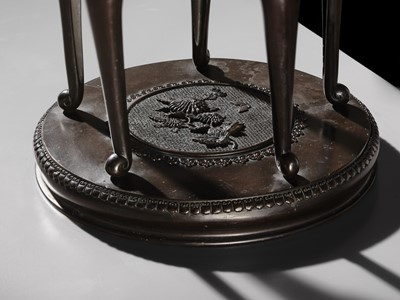 Lot 3 - SHOKAKEN: A LARGE BRONZE KORO (INCENSE BURNER) AND COVER WITH KARASU TENGU
