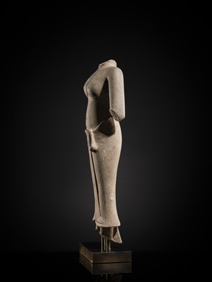 Lot 366 - A SANDSTONE TORSO OF A FEMALE DEITY, BAPHUON STYLE, SECOND HALF OF THE 11TH CENTURY