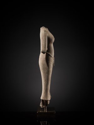 Lot 366 - A SANDSTONE TORSO OF A FEMALE DEITY, BAPHUON STYLE, SECOND HALF OF THE 11TH CENTURY
