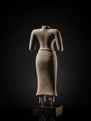 Lot 366 - A SANDSTONE TORSO OF A FEMALE DEITY, BAPHUON STYLE, SECOND HALF OF THE 11TH CENTURY