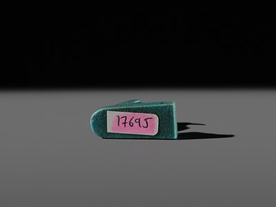 Lot 51 - AN ‘IBIS’ AMULET, BLUE AND GREEN BICHROME FAIENCE, LATE PERIOD, DYNASTY XXV-XXXI