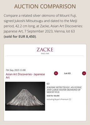 Lot 12 - HIDEAKI: AN ICONIC AND LARGE BRONZE OKIMONO OF MOUNT FUJI