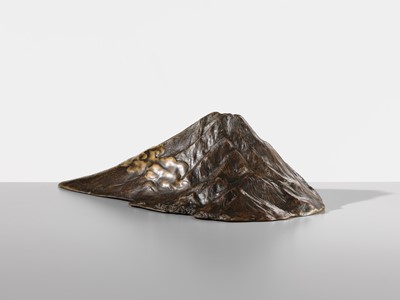 Lot 12 - HIDEAKI: AN ICONIC AND LARGE BRONZE OKIMONO OF MOUNT FUJI