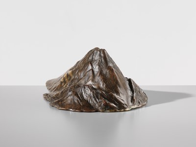 Lot 12 - HIDEAKI: AN ICONIC AND LARGE BRONZE OKIMONO OF MOUNT FUJI