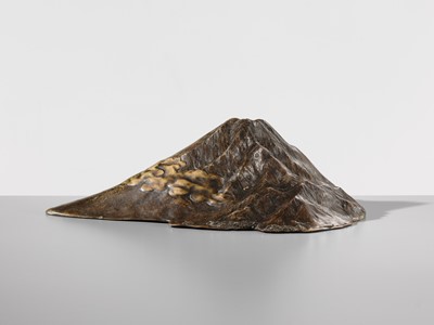 Lot 12 - HIDEAKI: AN ICONIC AND LARGE BRONZE OKIMONO OF MOUNT FUJI