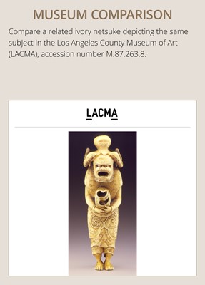 Lot 111 - A POWERFUL IVORY NETSUKE OF RYUJIN’S ATTENDANT