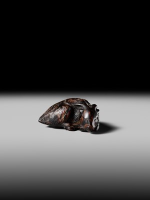 Lot 157 - A RARE UMIMATSU NETSUKE OF A GOAT