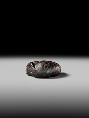 Lot 157 - A RARE UMIMATSU NETSUKE OF A GOAT