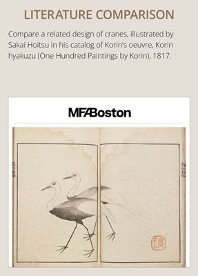 Lot 309 - SAKAI HOITSU: A SUPERB RIMPA SCHOOL EIGHT-PANEL BYOBU (FOLDING SCREEN) DEPICTING A FLOCK OF MANAZURU CRANES