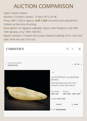 Lot 29 - A ‘LOTUS BUD’ COSMETIC SPOON, NEW KINGDOM, 1550-1060 BC