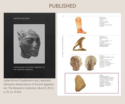 Lot 23 - A LIMESTONE RELIEF FRAGMENT WITH HIEROGLYPHIC INSCRIPTION, OLD KINGDOM OR ARCHAIZING LATE PERIOD