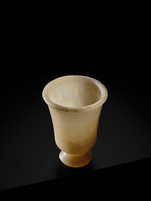 Lot 30 - AN ALABASTER GOBLET, NEW KINGDOM, XVIII DYNASTY