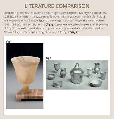 Lot 30 - AN ALABASTER GOBLET, NEW KINGDOM, XVIII DYNASTY