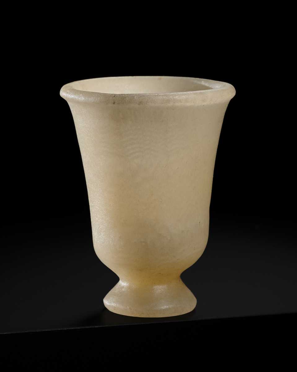 Lot 30 - AN ALABASTER GOBLET, NEW KINGDOM, XVIII DYNASTY