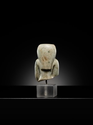 Lot 11 - AN OPHICALCITE BUST OF A FEMALE DEITY, PROBABLY ISIS, LATE PERIOD, DYNASTY XXV–XXVI