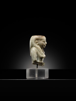 Lot 11 - AN OPHICALCITE BUST OF A FEMALE DEITY, PROBABLY ISIS, LATE PERIOD, DYNASTY XXV–XXVI