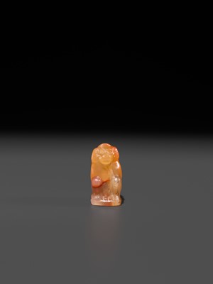 Lot 40 - A CARNELIAN ‘BABOON’ AMULET, THOTH, LATE PERIOD TO PTOLEMAIC ERA