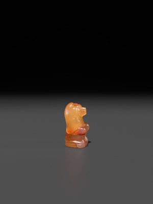 Lot 40 - A CARNELIAN ‘BABOON’ AMULET, THOTH, LATE PERIOD TO PTOLEMAIC ERA