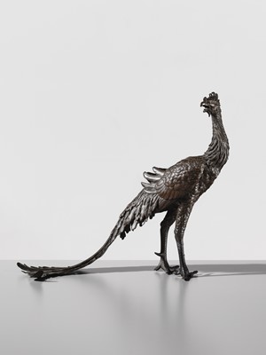 Lot 18 - JOKO: A FINE BRONZE OKIMONO OF A HO-O BIRD
