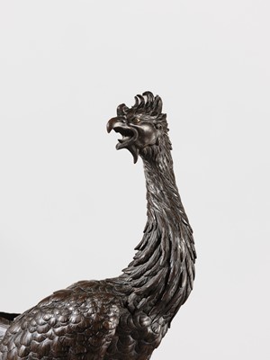 Lot 18 - JOKO: A FINE BRONZE OKIMONO OF A HO-O BIRD