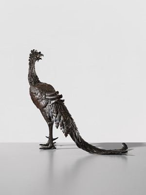 Lot 18 - JOKO: A FINE BRONZE OKIMONO OF A HO-O BIRD