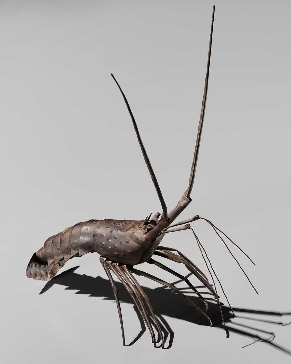 Lot 49 - MYOCHIN: AN IRON JIZAI OKIMONO OF A LOBSTER