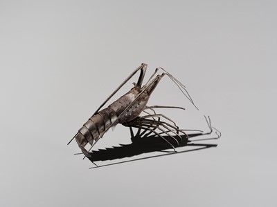 Lot 49 - MYOCHIN: AN IRON JIZAI OKIMONO OF A LOBSTER