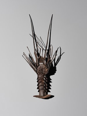 Lot 49 - MYOCHIN: AN IRON JIZAI OKIMONO OF A LOBSTER