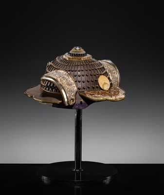 A LACQUERED NERIKAWA AND MIXED METAL KAJI-KABUTO (FIREMAN'S HELMET)