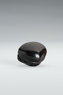 Lot 345 - ITTO: A FINE ANABORI EBONY WOOD NETSUKE OF THE CLAM’S DREAM
