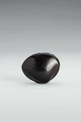 Lot 345 - ITTO: A FINE ANABORI EBONY WOOD NETSUKE OF THE CLAM’S DREAM
