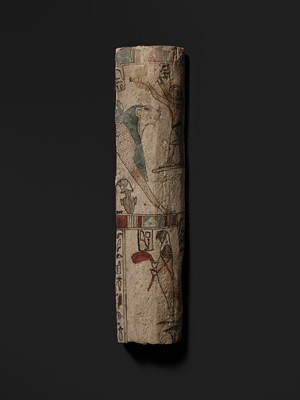 Lot 26 - A FINELY PAINTED COFFIN FRAGMENT, PTOLEMAIC PERIOD, 2ND–1ST CENTURY BC