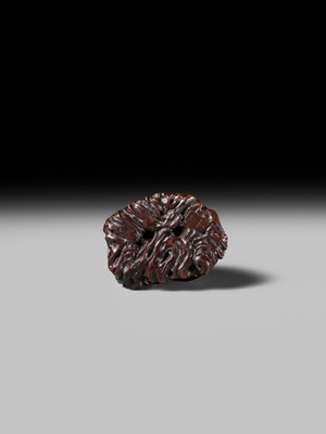 Lot 176 - MASAKAZU: A FINE NAGOYA SCHOOL WOOD NETSUKE DEPICTING TAIRA NO TSUNEMASA PLAYING THE BIWA