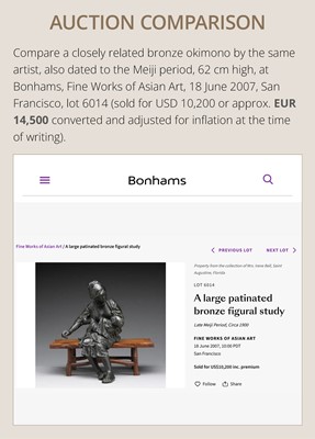 Lot 33 - UDAGAWA KAZUO: A SUPERB TOKYO SCHOOL BRONZE OKIMONO OF A BIJIN AND CHILD