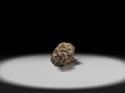 Lot 93 - A POWERFUL SAISHIKI NETSUKE OF RYUJIN, ATTRIBUTED TO YOSHIMURA SHUZAN