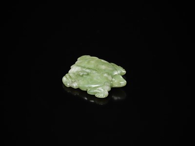 Lot 408 - A PALE GREEN JADE TURTLE, NEOLITHIC PERIOD, HONGSHAN CULTURE