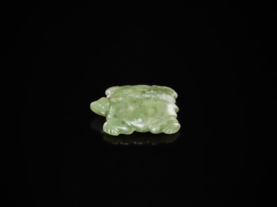 Lot 408 - A PALE GREEN JADE TURTLE, NEOLITHIC PERIOD, HONGSHAN CULTURE