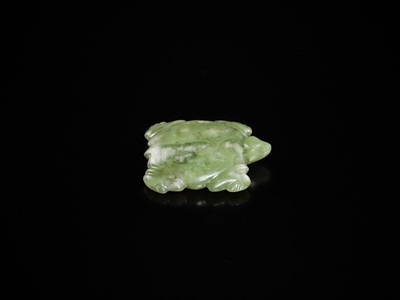 Lot 408 - A PALE GREEN JADE TURTLE, NEOLITHIC PERIOD, HONGSHAN CULTURE