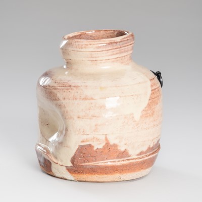 Lot 230 - A FINE WHITE-SPLASHED EARTHEN-GLAZED STONEWARE VASE