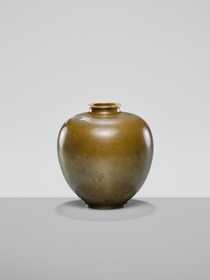 Lot 24 - MITSUHARU: A SILVER-INLAID BRONZE VASE