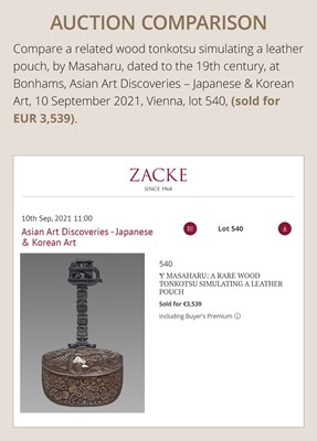 Lot 61 - A RARE LACQUERED ‘SIMULATED EUROPEAN LEATHER’ TONKOTSU WITH A HO-O