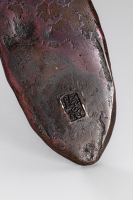 Lot 1544 - A SIGNED BRONZE OKIMONO OF CRABS